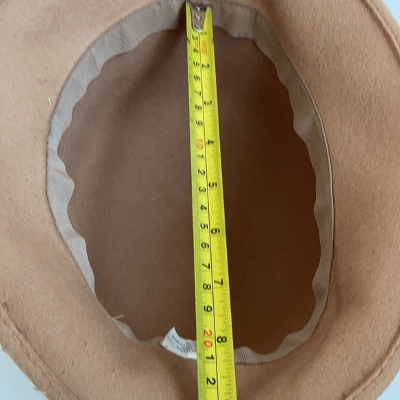 100% wool winter camel bucket hat w braided trim main image 10